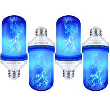 Load image into Gallery viewer, CPPSLEE Led Flame Effect Light Bulb, 4 Modes Flame Lights Bulbs, E26 Base Fire Light Bulbs with Gravity Sensor, Christmas Decorations Flickering Light Bulb for Indoor and Outdoor (Blue, 4pcs)
