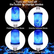 Load image into Gallery viewer, CPPSLEE Led Flame Effect Light Bulb, 4 Modes Flame Lights Bulbs, E26 Base Fire Light Bulbs with Gravity Sensor, Christmas Decorations Flickering Light Bulb for Indoor and Outdoor (Blue, 4pcs)
